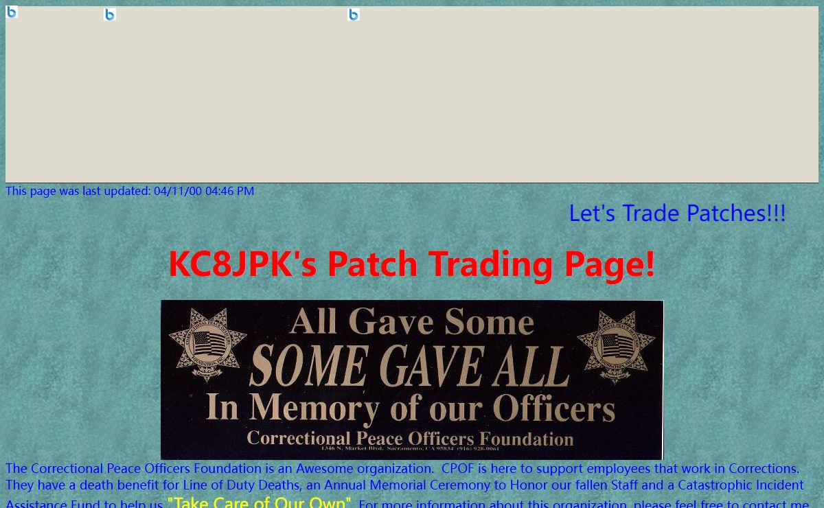 KC8JPK's Patch Trading Page!