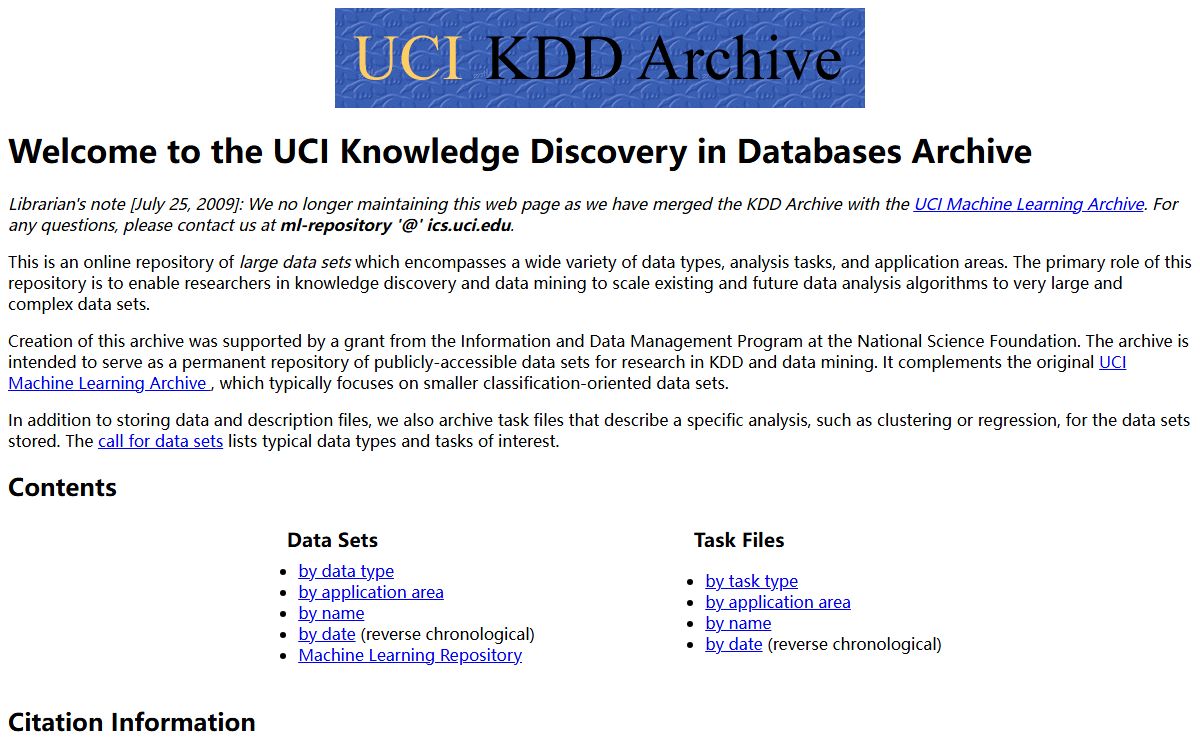 UCI KDD Archive