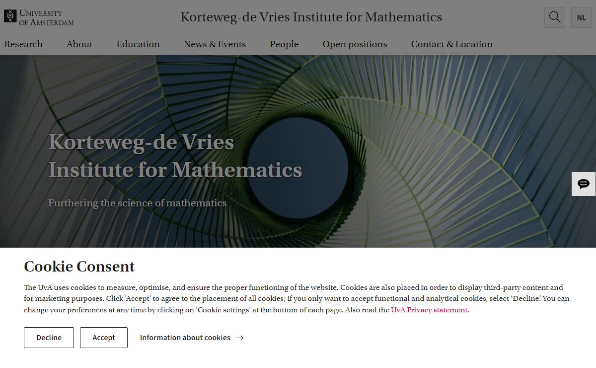 Korteweg-de Vries Institute for Mathematics - University of Amsterdam