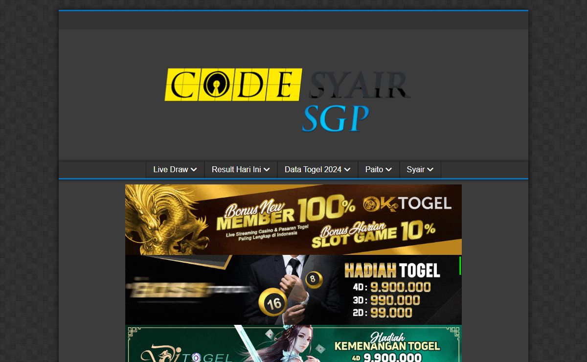 Code Syair SGP - Forum Syair Singapore Tercepat Dan Terupdate