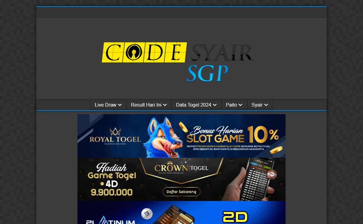 Code Syair SGP - Forum Syair Singapore Tercepat Dan Terupdate