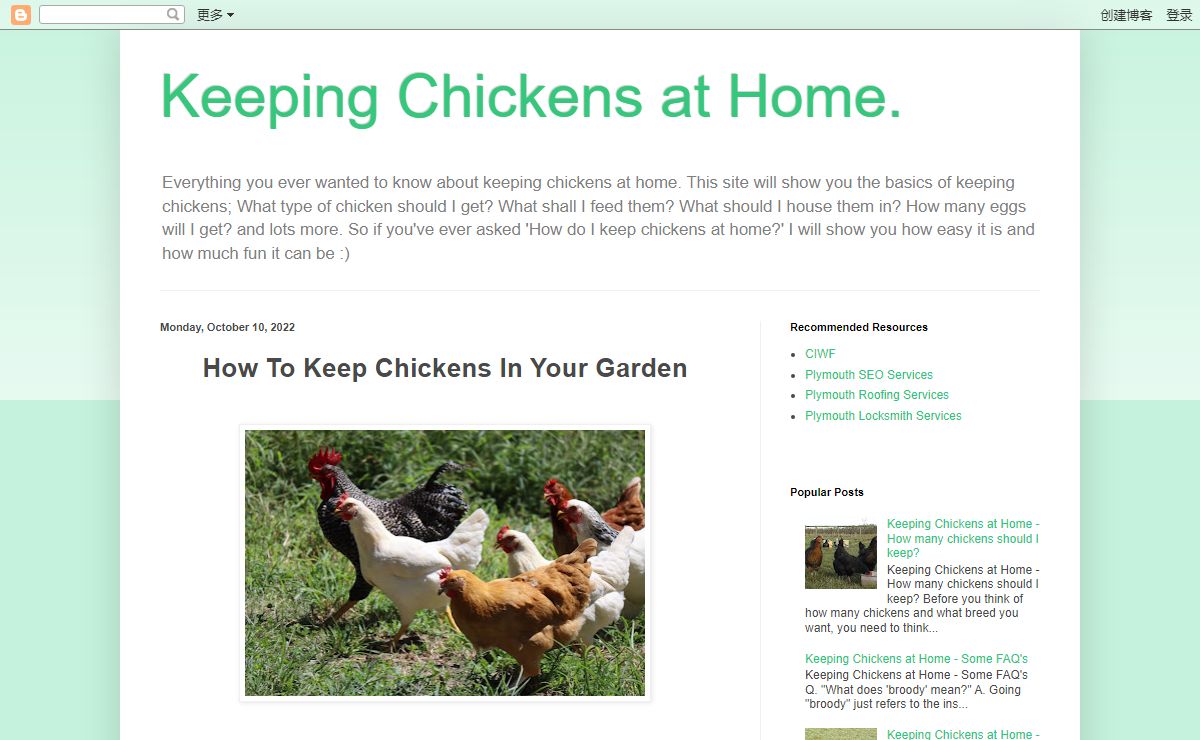 Keeping Chickens at Home.