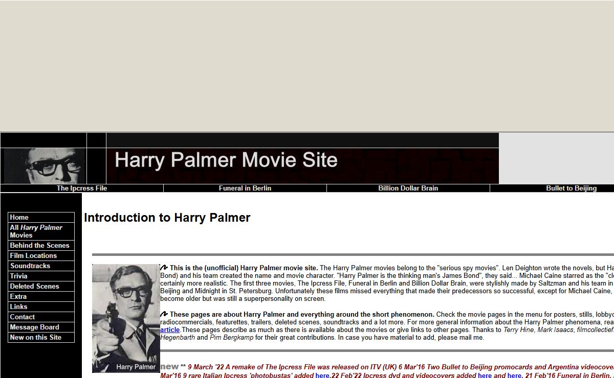 Harry Palmer (Michael Caine) Movie Site