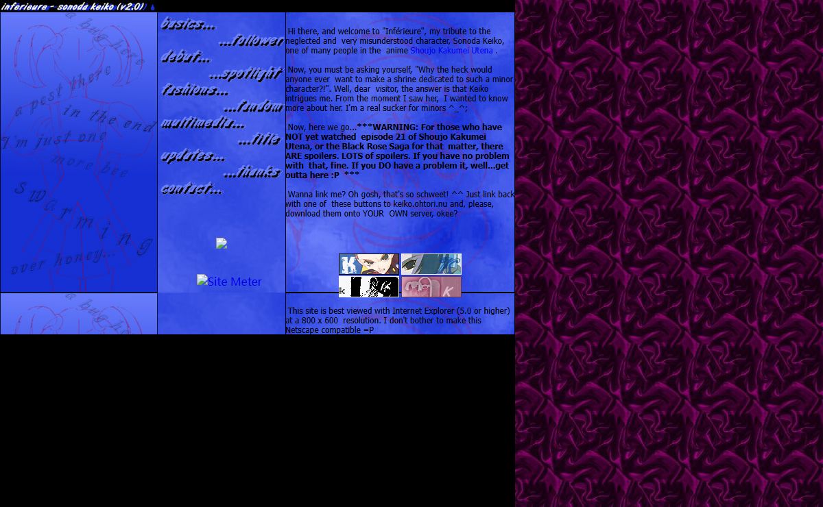 inférieure, a sonoda keiko shrine (v 2.0) - reflection... - updated 09/02/2002