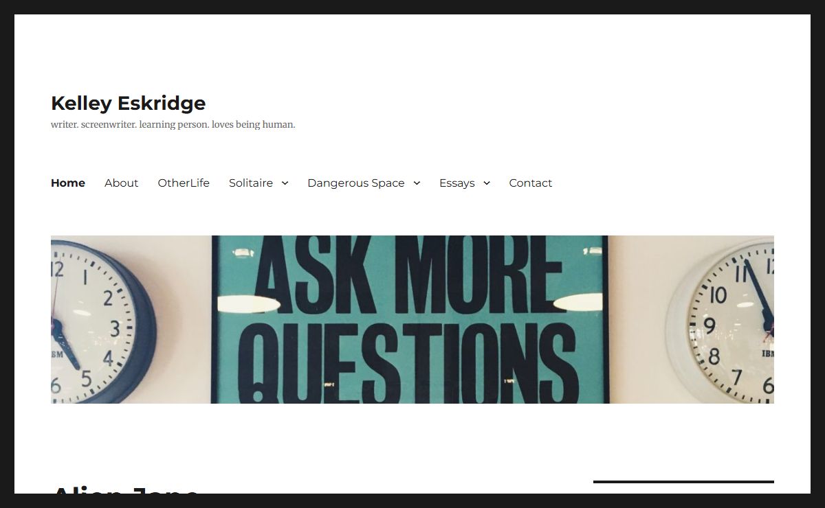 Kelley Eskridge – writer. screenwriter. learning person. loves being human.