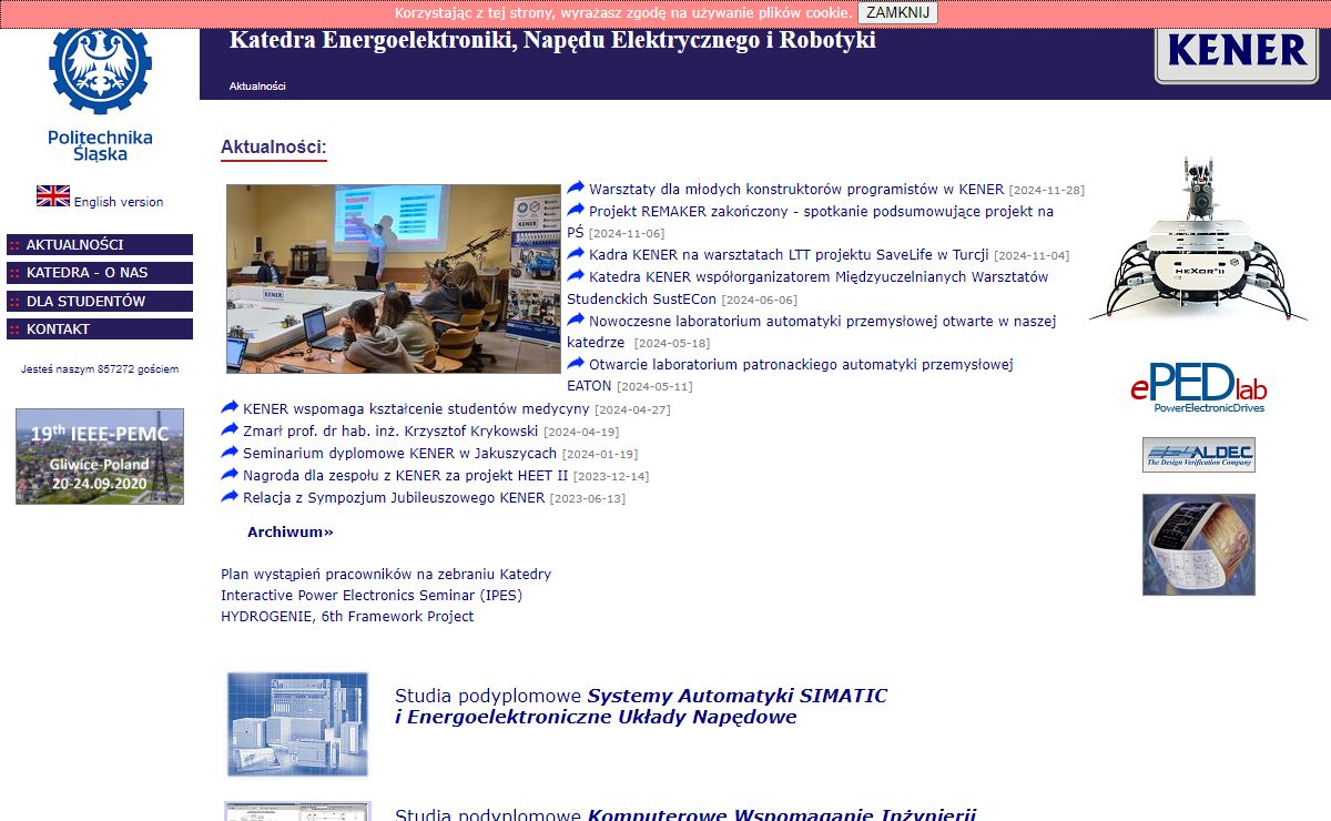 Katedra Energoelektroniki, Napędu Elektrycznego i Robotyki KENER