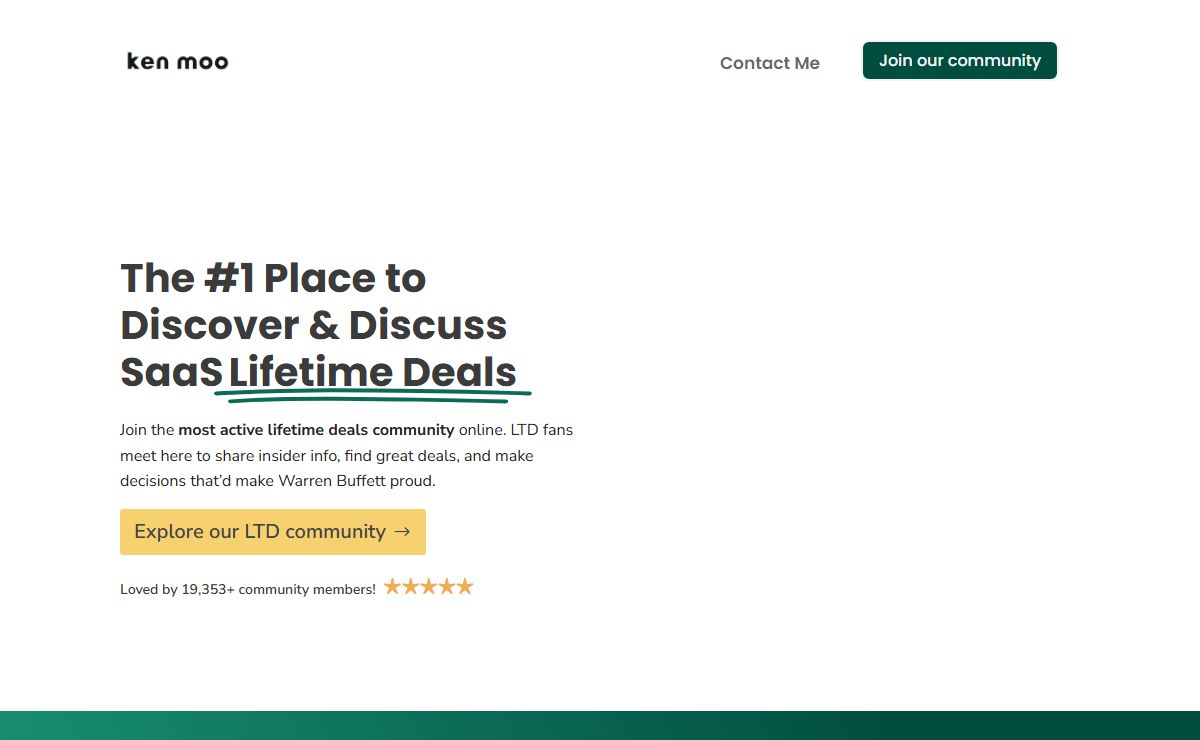 #1 Place to Discover SaaS Lifetime Deals | kenmoo.me