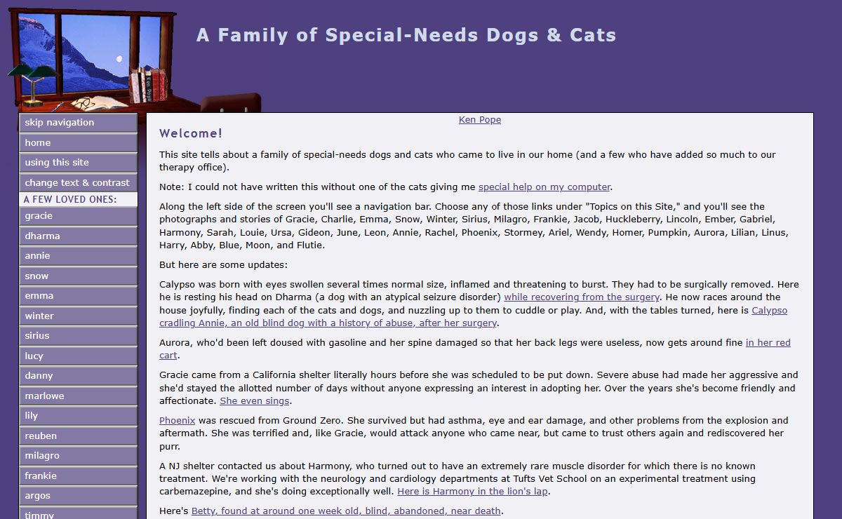 A Family of Special-Needs Cats & Dogs