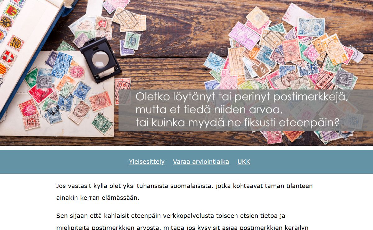 Postimerkkien ja postimerkkikokoelmien arviointia - kokenut keräilijä - 30 minuuttia 30 euroa, 1 tuntia 60€ (sis. alv).