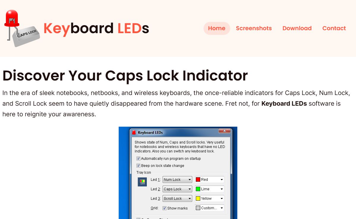 Free Caps Lock, Num Lock, Scroll Lock Software Indicator - Keyboard LEDs