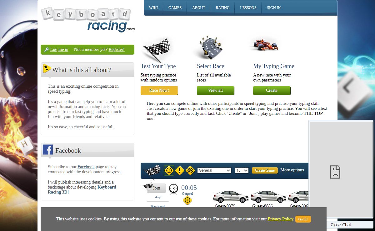 Keyboard racing - Fun typing practice online. Play for free with your friends
