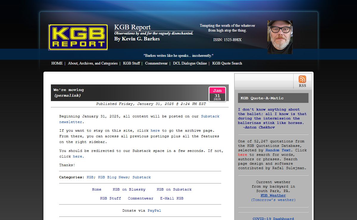 KGB Report by Kevin G. Barkes - KGB Report