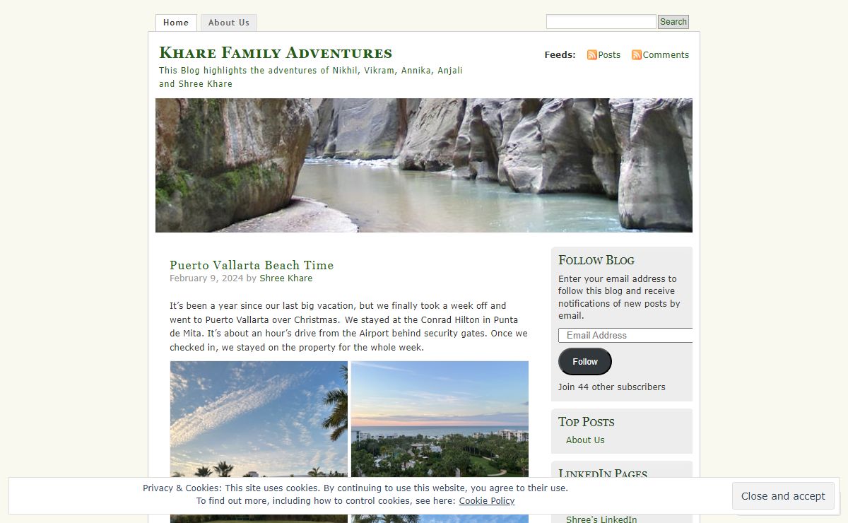 Khare Family Adventures | This Blog highlights the adventures of Nikhil, Vikram, Annika, Anjali and Shree Khare