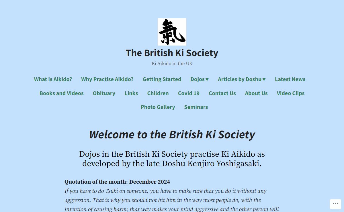 The British Ki Society – Ki Aikido in the UK