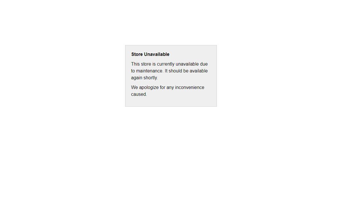 Store Unavailable