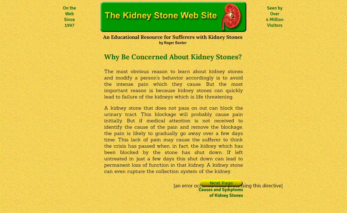The Kidney Stone Web Site - Why Be Concerned