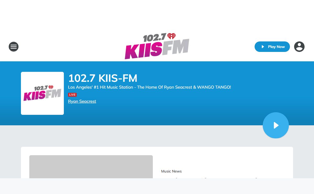 102.7 KIIS-FM - Los Angeles' #1 Hit Music Station - The Home Of Ryan Seacrest & WANGO TANGO!