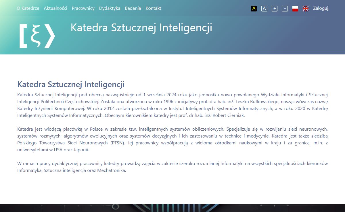 Katedra Sztucznej Inteligencji - O Katedrze