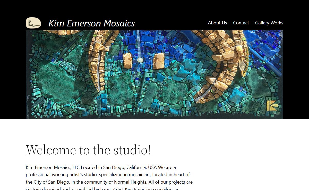 Kim Emerson Mosaics – PUBLIC ART – FINE ART – ARCHITECTURAL INSTALLATIONS – WORKSHOPS