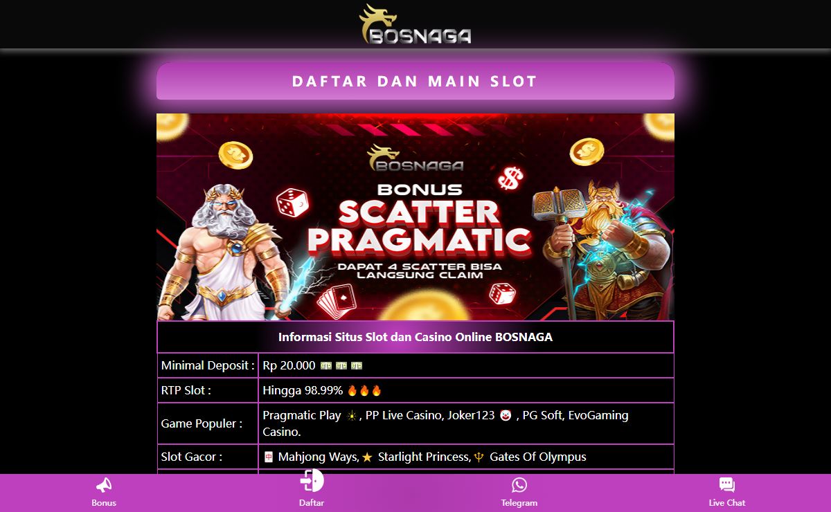 BOSNAGA : Win Win Solusi Untuk Kamu Para Penggemar Permainan Berkelas Di Bosnaga