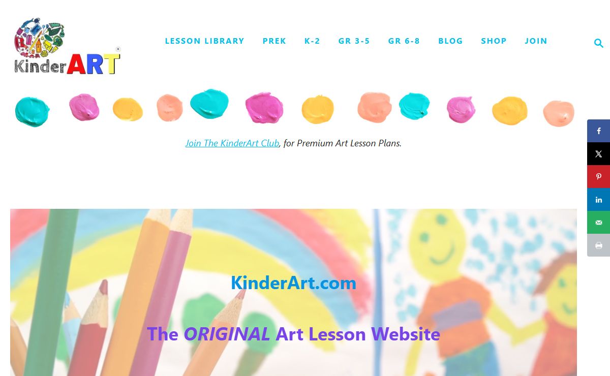 KinderArt Elementary Art Lesson Plans Projects by Grade and Age