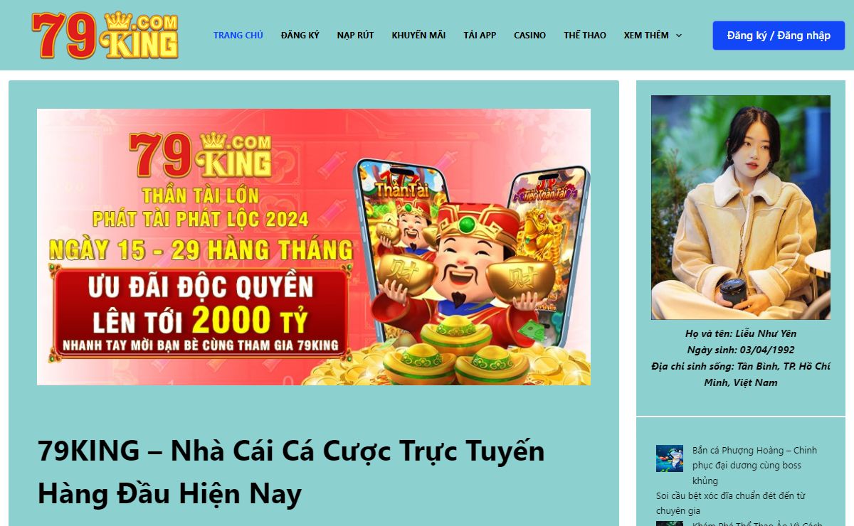 79KING - Nhà Cái Cá Cược Trực Tuyến Hàng Đầu 2025
