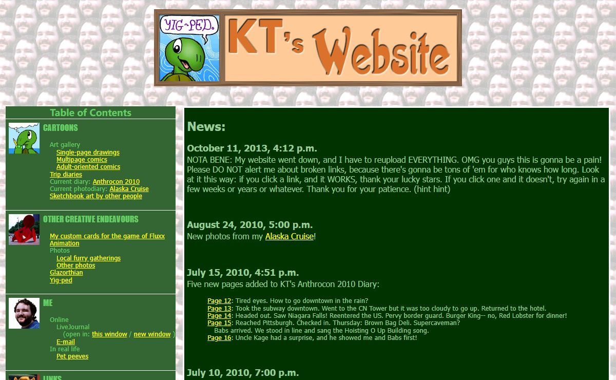 KT's Website -- Yig-ped!