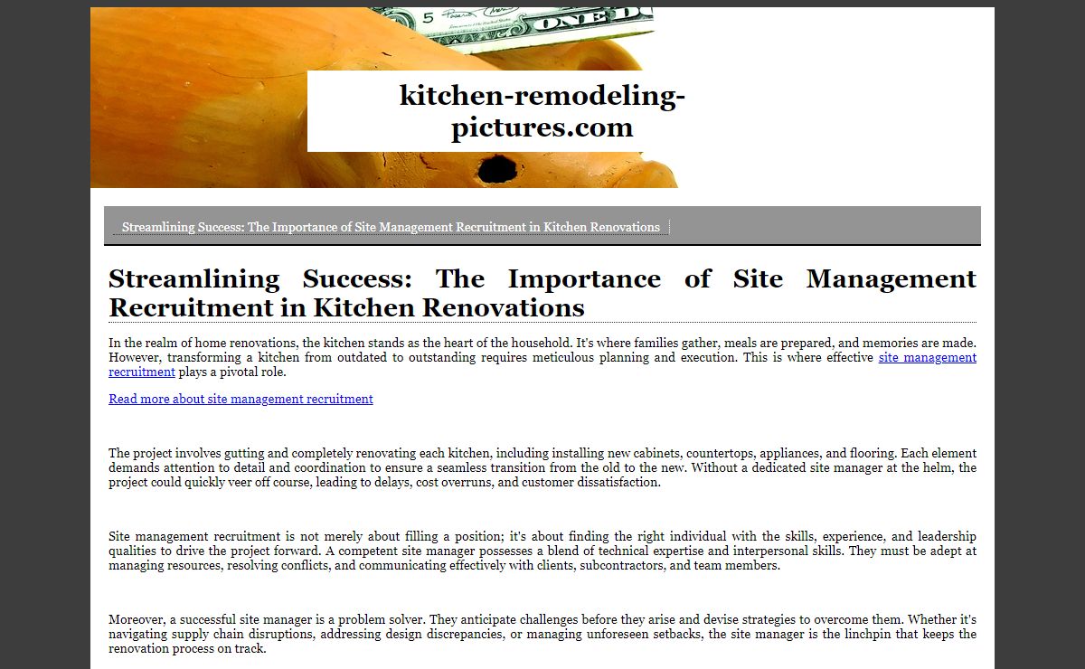 Streamlining Success: The Importance of Site Management Recruitment in Kitchen Renovations