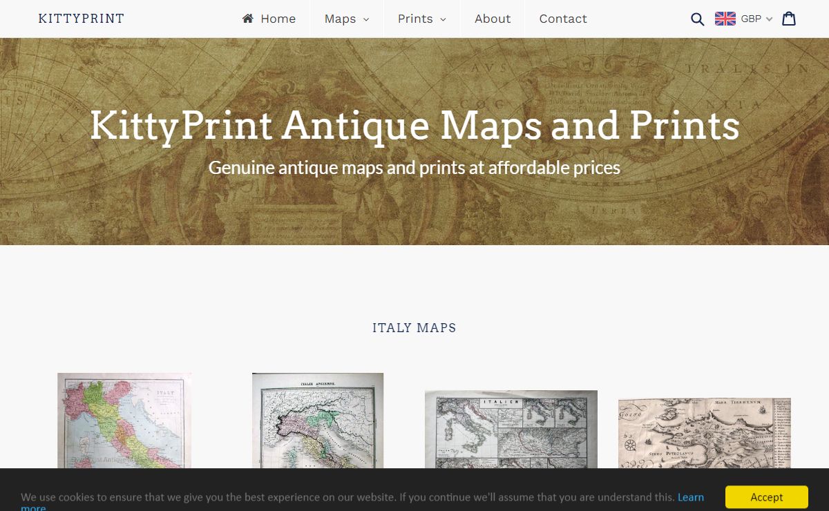 KittyPrint Antique Maps and Prints - Online Shop