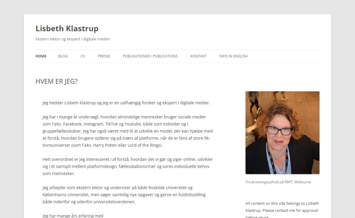 Lisbeth Klastrup | Ekstern lektor og ekspert i digitale medier