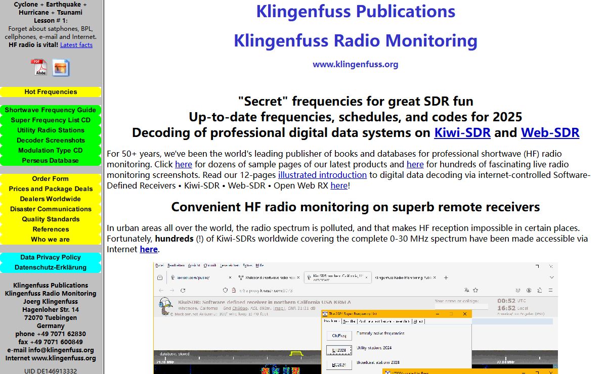 Klingenfuss Radio Monitoring Publications