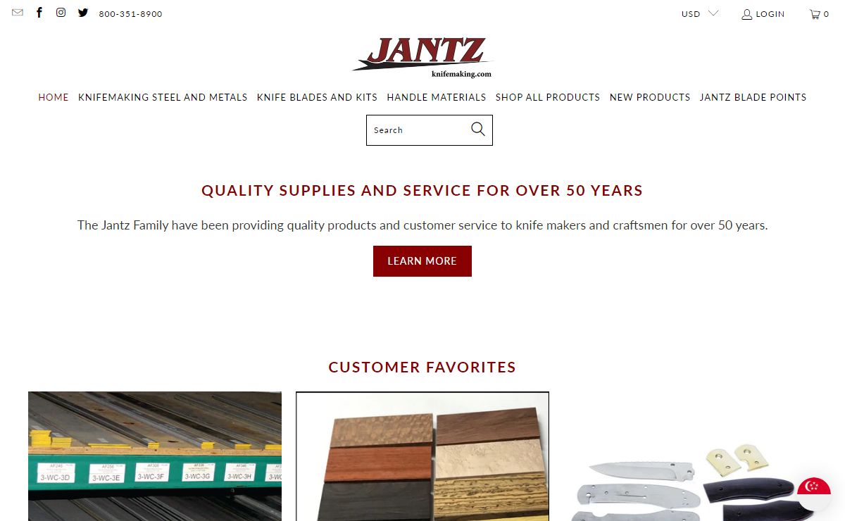 Jantz Supply Inc. | Quality Knife Making Supplies Since 1966