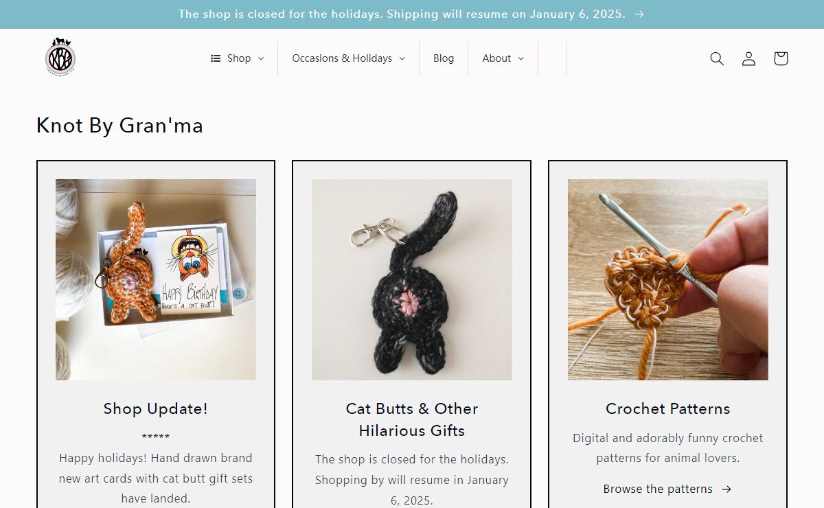 Funny Gifts and Supplies for Pet Owners plus Crochet Patterns – Knot By Gran'ma