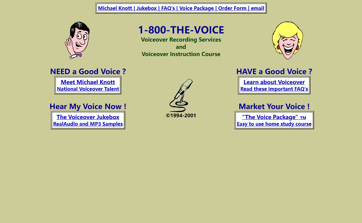 Call Toll Free: 1-800-THE-VOICE ... Voiceover Production and Instruction