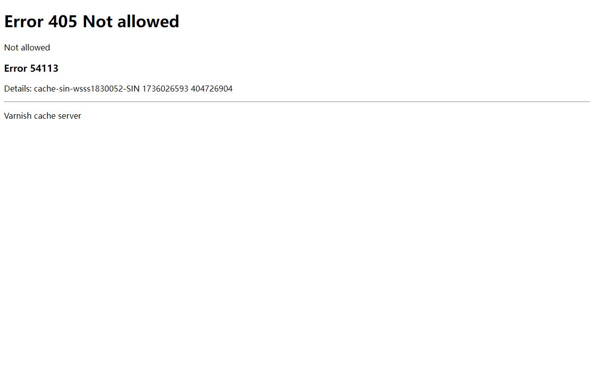 405 Not allowed