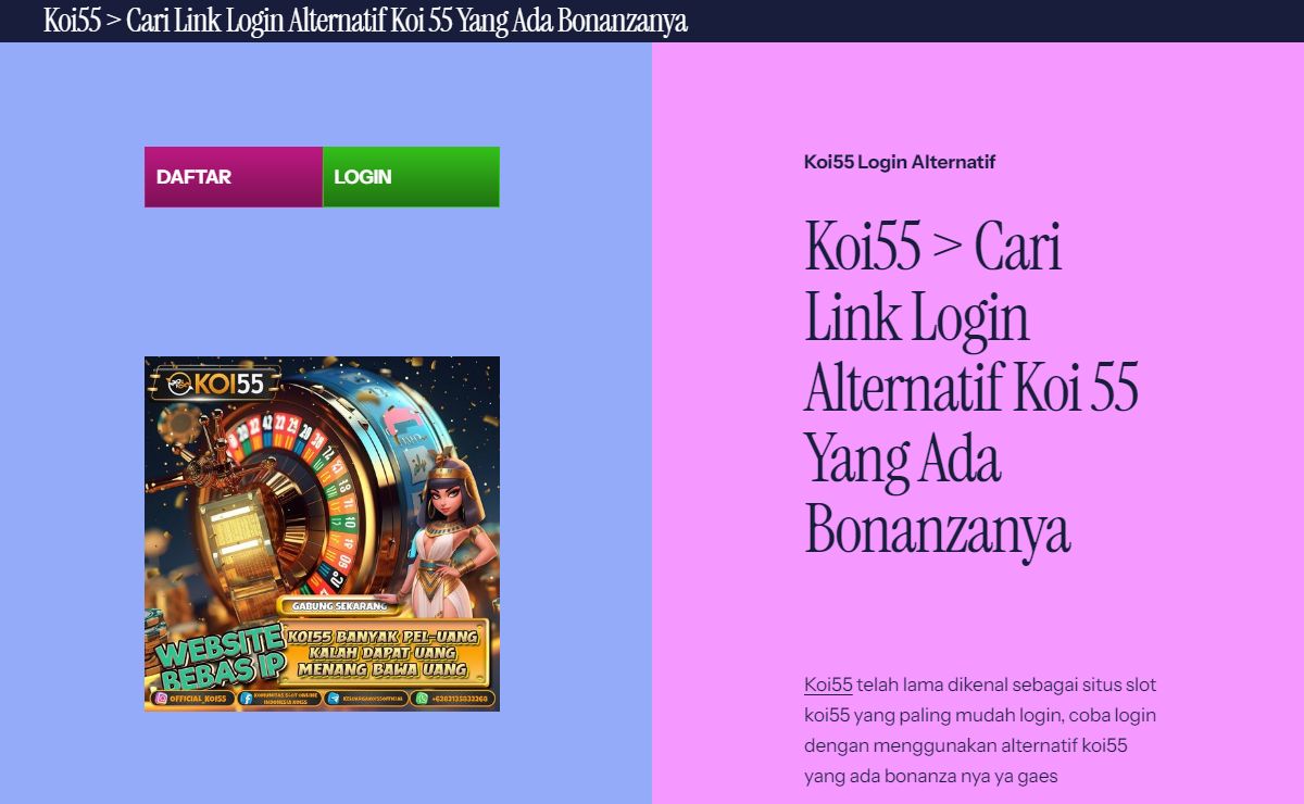 Koi55 > Cari Link Login Alternatif Koi 55 Yang Ada Bonanzanya