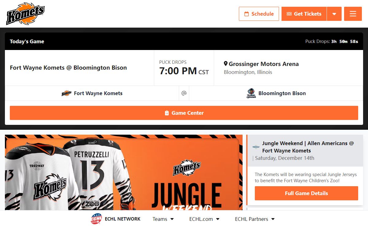 Fort Wayne Komets | Fort Wayne, IN Professional Hockey | Schedule