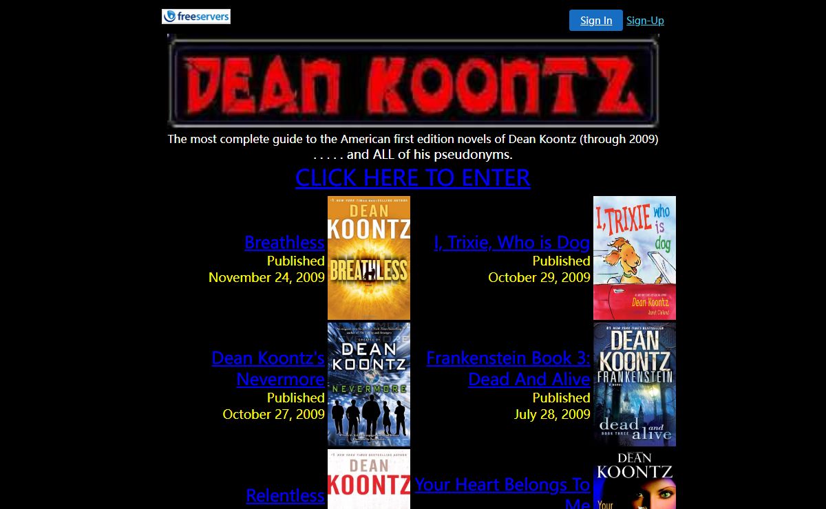 Stu Weaver's Dean Koontz Site - Home