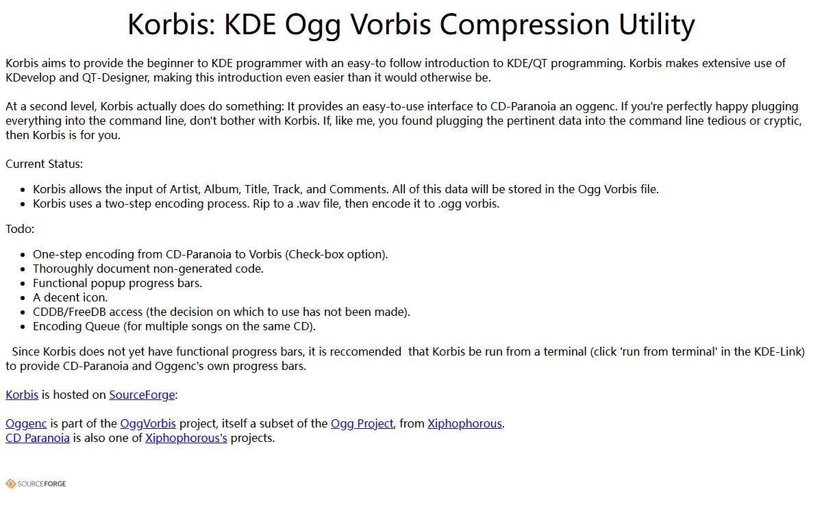 Korbis - the KDE CD to Ogg Vorbis utility