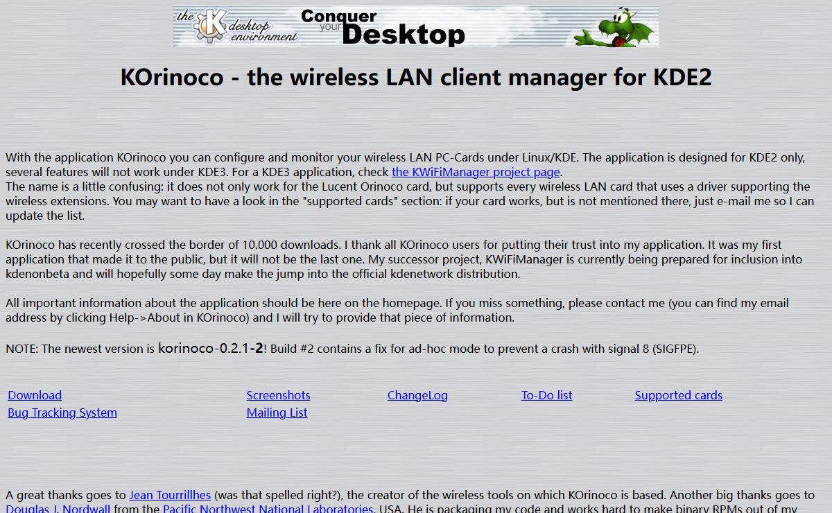 KOrinoco home page