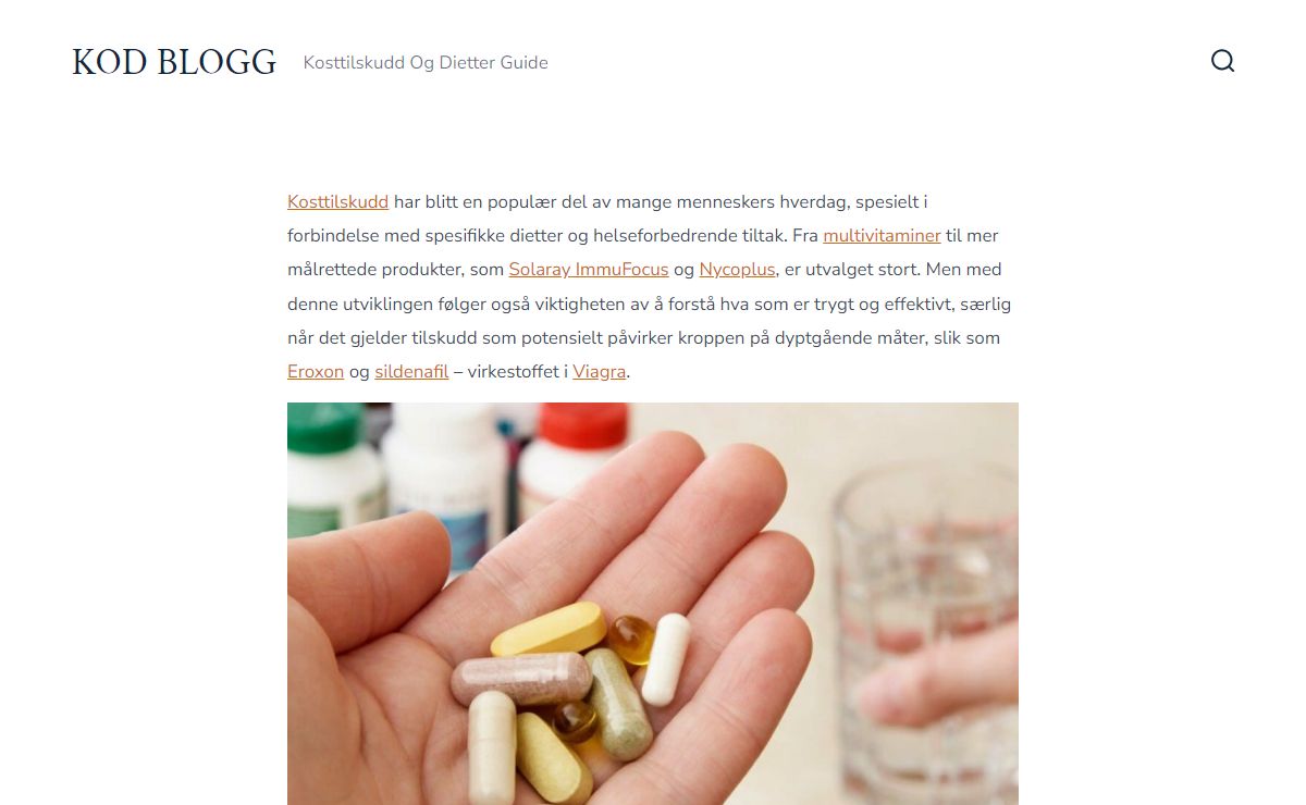 Kosttilskudd og Dietter: En Guide til Effektive Valg - KOD BLOGG