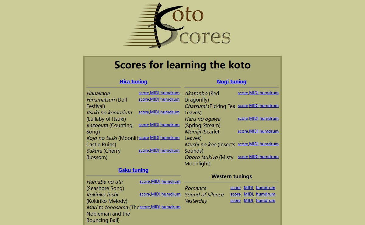 Koto Scores