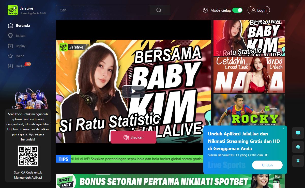 JalaLive-Pertandingan global, HD gratis, siaran langsung sepak bola, dan NBA basket dapat ditonton secara gratis secara online.