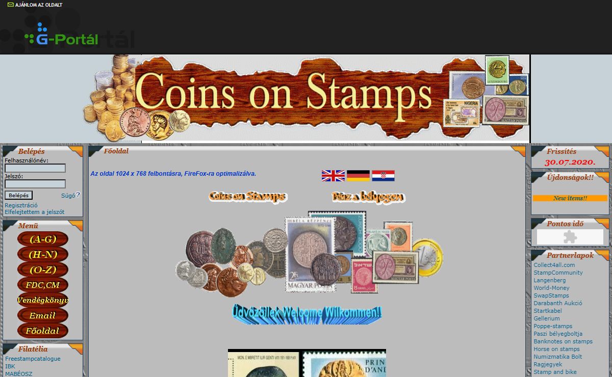 Coins on stamps (hu) - G-Portál
