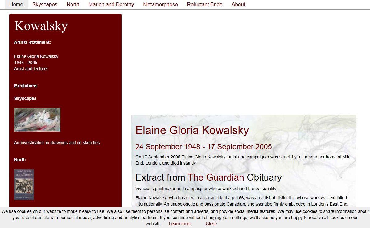 London based printmaker Elaine Kowalsky - visual artist research in drawing and printmaking looking at issues of identity through construct and change using images and found text