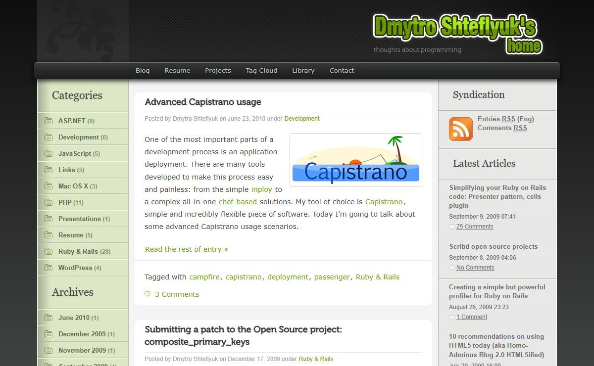 Dmytro Shteflyuk's Home - Ruby on Rails, MySQL, Scalability & Performance