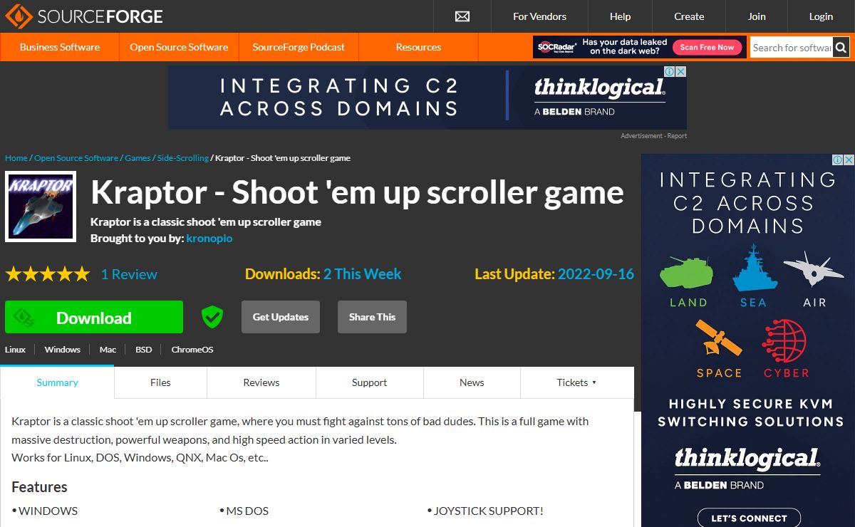Kraptor - Shoot 'em up scroller game download | SourceForge.net