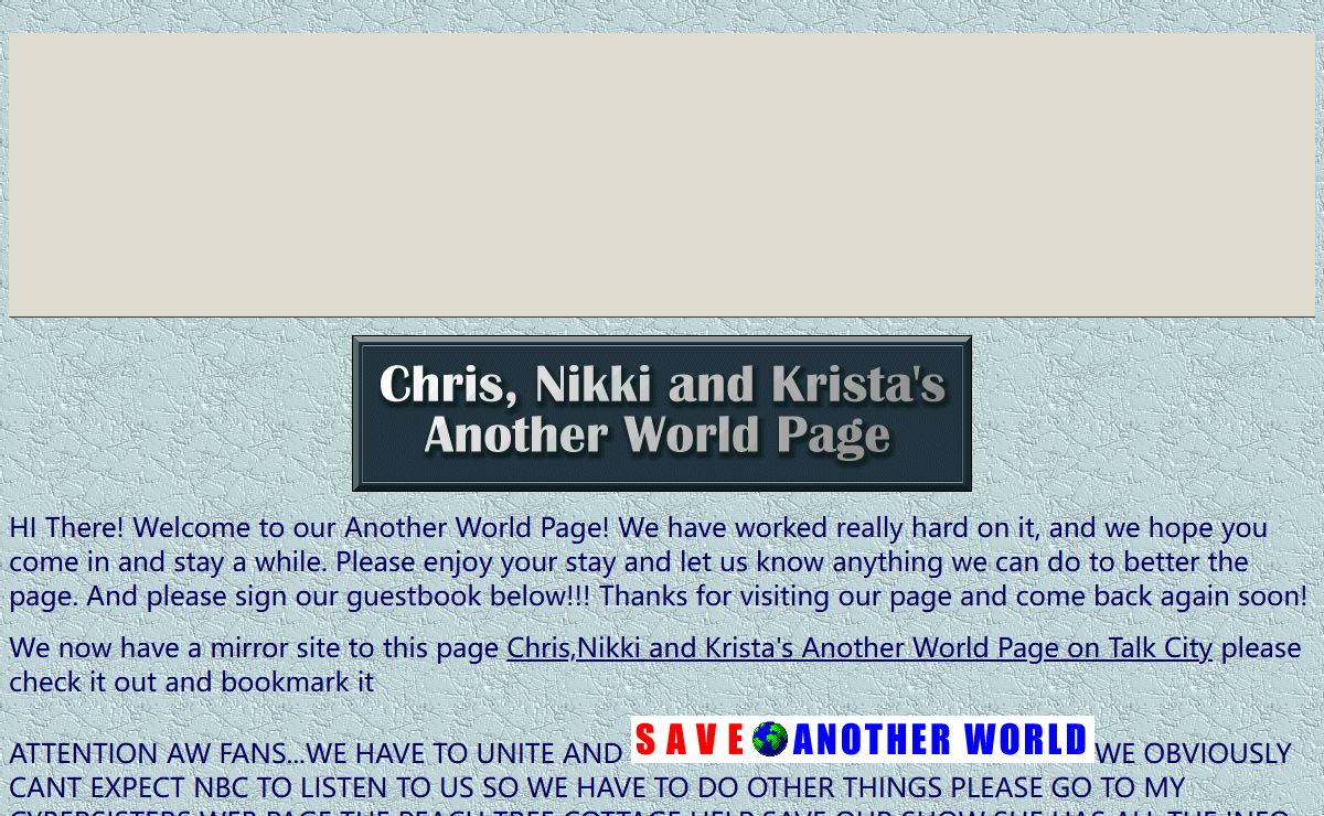 Chris and Nikki's Another World page