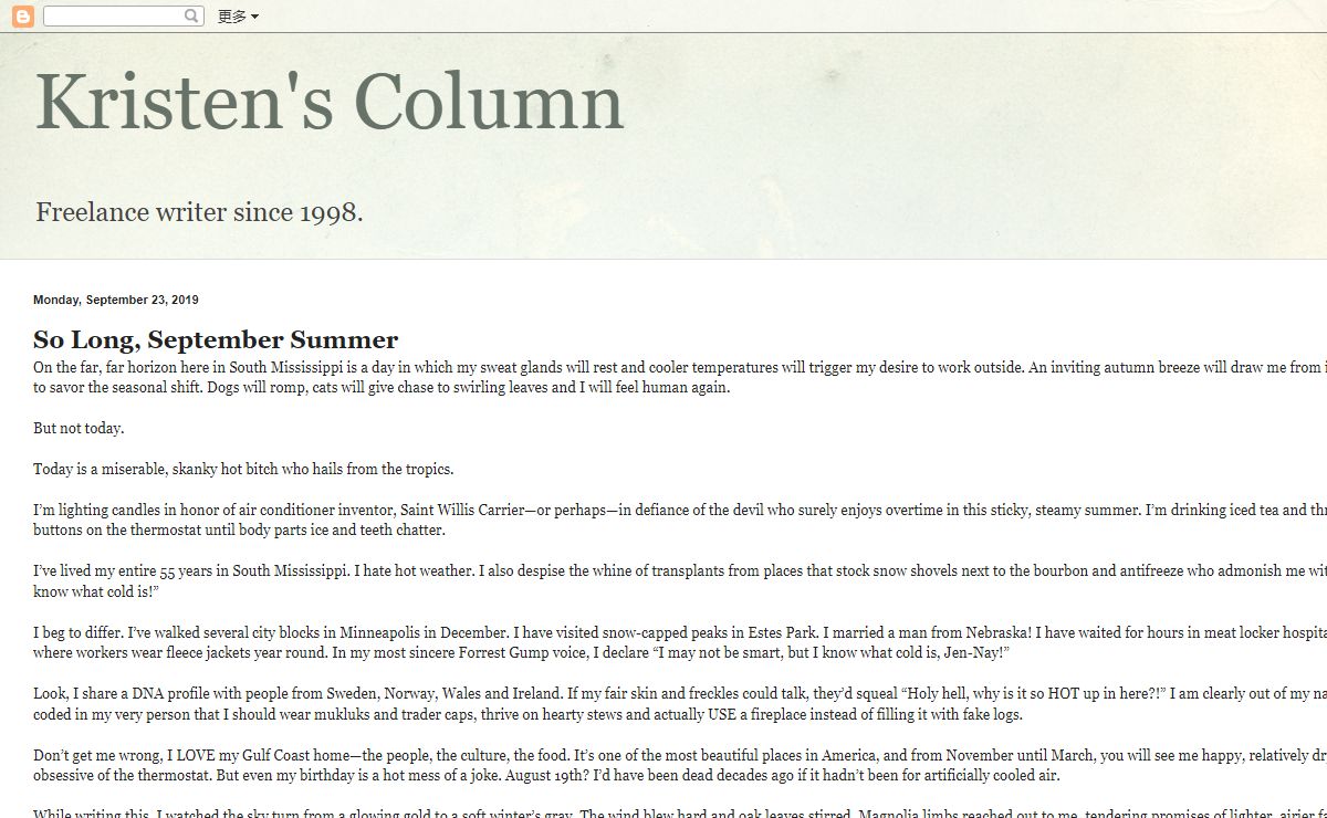 Kristen's Column
