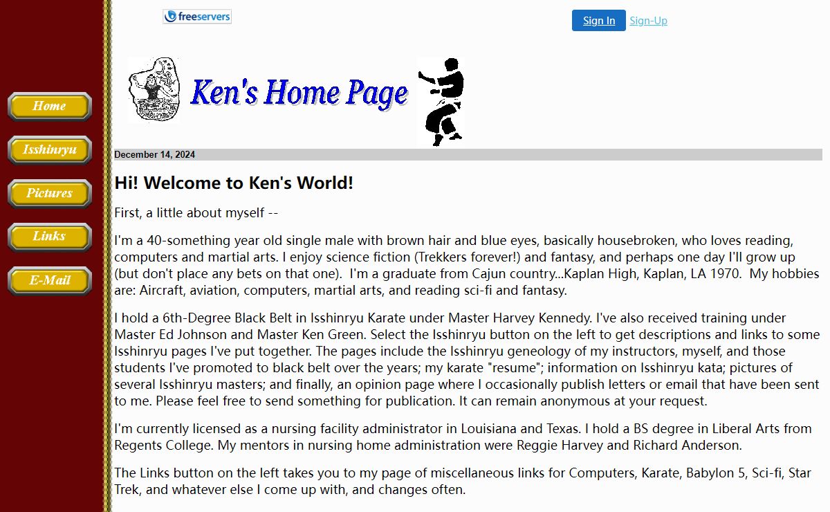 Ken's Home Page - The Beginning